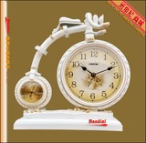 丽盛时钟创意时钟欧式客厅座钟钟表座钟简约时尚树脂座钟仿古钟
