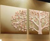 家饰装饰画3D立体画客厅画无框挂画墙画壁发财树浮雕