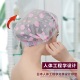 日本进口加大防水浴帽成人女款 加厚洗澡护耳洗头帽厨房防油帽子