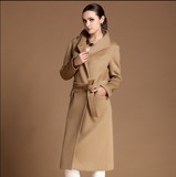 雅莹女装正品代购2015冬新款双面羊绒大衣女中长款羊毛呢外套潮