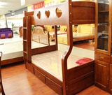 重庆高档加厚柏木字母床全实木上下铺高低床双层儿童床柏木床特价