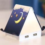 暖小屋 多功能充电器床头灯 多口USB插座智能小夜灯手机平板支架