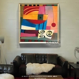 抽象油画纯手绘现代简约客厅沙发背景墙暖色调装饰画设计师推荐