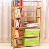 楠竹书架置物架实木学生书架子简易书架书柜创意书架落地桌上特价