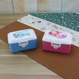 立信L214欢乐双层饭盒塑料保鲜盒学生餐盒便当盒长方形厨房储物盒