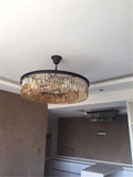餐厅客厅卧室灯创意别墅复古铁艺美式欧式水晶Led吊灯圆形现代