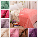 韩式纯色冬季加厚丽雪儿高档法兰绒珊瑚绒毛毯绗缝床单床盖床垫