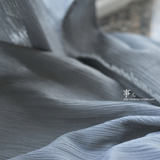 棉麻绉布料－皱褶中式服装素朴 森系文艺术家风格面料－灰色系