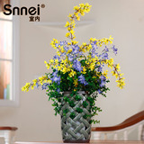 室内装饰品高品质摆设欧式大码陶瓷日式插花瓶假花仿真花套装成品
