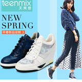 Teenmix/天美意春季专柜同款内增高时尚运动风女鞋6WI24AM5