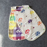 出口原单蘑菇睡袋婴儿睡袋6层纱布纯棉宝宝防踢被无荧光剂自留款