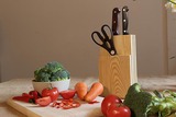 【菜刀架】实木白蜡木沥水刀座|厨房用品多功能插刀具架 原木环保