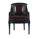 欧式实木伯爵椅 新古典单人沙发 美式老虎椅高背椅 布艺皮艺沙发