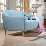 北欧小户型现代简约单双人三人蓝色布艺沙发简易客厅卧室家具包邮