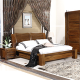实木床 黄金胡桃木床 1.8米床 卧室家具 实木家具 简约 现代中式
