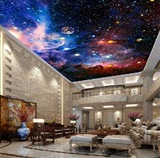 宇宙星空吊顶壁纸客厅卧室KTV酒店主题房无缝3d壁画餐厅天花墙纸