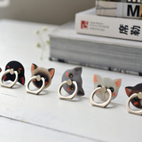 韩国时尚可爱猫咪金属迷你粘贴式防摔指环.创意懒人手机支架通用