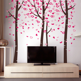 可定制一代大型墙壁装饰贴纸墙贴画客厅沙发电视背景墙画爱心树林