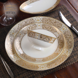 唐山高档骨质瓷餐具 欧式餐具套装56头骨瓷碗碟盘陶瓷器结婚送礼