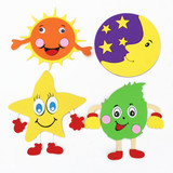 教室环境布置 装饰材料用品 幼儿园泡沫太阳月亮星星树叶墙贴