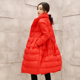 2015冬季新款韩国中长款蓬蓬加厚棉衣保暖显瘦棉服收腰棉袄女特价