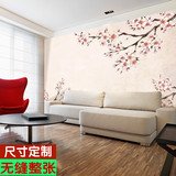 现代中式客厅卧室电视背景墙定制无缝壁画壁纸中国风墙纸国画梅花