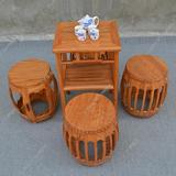 老榆木家具小茶几正方形实木仿古小茶桌椅组合中式原木小方桌客厅