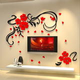 花朵3d水晶立体墙贴 客厅电视背景墙 温馨亚克力墙贴沙发卧室贴画