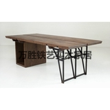 美式乡村北欧法式工业设计师书桌电脑桌复古实木老松木工作台餐桌