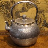 日本纯银瓶740g茶壶茶具古玩老银器手工银壶古董收藏品包邮 FT095