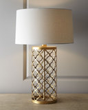 美式镂空铁艺台灯创意简约现代金色五金桌灯卧室床头灯书房客厅灯