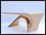弧形现代简约电脑桌家用创意办公桌子胡桃木工作室设计师办公桌