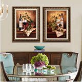 客厅装饰画欧式美式有框画厨房餐厅挂画壁画墙画现代简约红酒酒杯