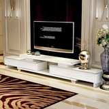 欧式电视柜茶几组合套装客厅大小户型简约现代白色伸缩电视机地柜