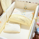 婴儿床品套件纯棉冬春秋7件套婴儿床上用品布料宝宝婴儿床围 被子