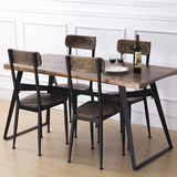 北欧餐桌铁艺实木饭桌长方形餐桌椅组合小户型吃饭桌子书桌写字桌