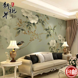 大型壁画 中式精致工笔花鸟影视墙背景墙壁纸墙纸 复古墙布