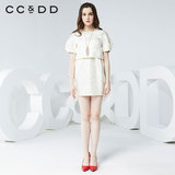 【断码】CCDD2016春装新款亮面提花假两件连衣裙气质淑女包臀花苞