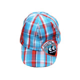 春夏儿童帽子外贸原单出口欧洲红蓝格子贴标怪物男童棒球帽鸭舌帽