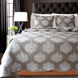 欧式风格优质纯棉水洗绗缝被三件套全棉床单床盖空调被多功能被