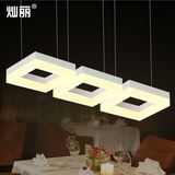 灿丽方形三头鱼线吊灯 LED创意餐吊灯个性亚克力餐厅灯现代简约