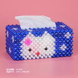 创意KT猫咪纸巾盒手工串珠diy材料包 家居摆件摆设抽纸盒餐巾纸盒
