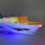 儿童玩具仿真电动船模型万向音乐灯光豪华游轮 大号轮船模型玩具