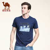 Camel/骆驼男装 夏季新款青年日常休闲纯色时尚短袖圆领上衣T恤男
