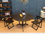 新款户外折叠桌椅多功能铁艺变形桌 圆形便捷式家用餐桌椅易收纳