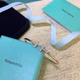 正品代购Tiffany蒂芙尼T型18K镶钻黄金男女情侣款手镯礼物包邮
