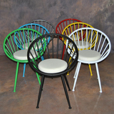 温莎孔雀椅子 美式铁艺彩色休闲创意小咖啡餐店椅 办公接待靠背
