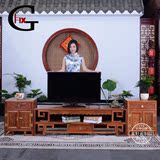 红木家具实木中式电视柜组合客厅地柜缅甸花梨电视机柜视听柜木质