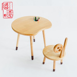 椅套装 幼儿园餐桌椅卡通小羊学习桌椅写字桌组合随园 实木儿童桌