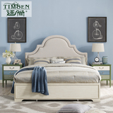 廷尚美式实木婚床 卧室家具现代简约公主床1.8米 欧式布艺双人床